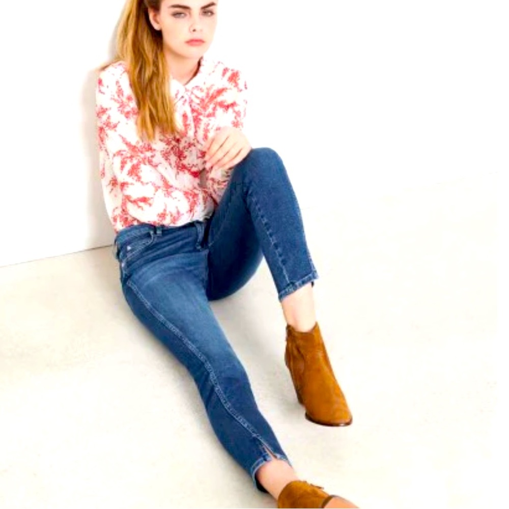 Reiko Daytona Skinny Cropped Ankle Blue Denim Skinny Jeans 26